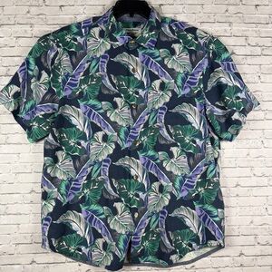 Tommy Bahama Hawaiian Print Silk Blend Men's Shirt Size L
